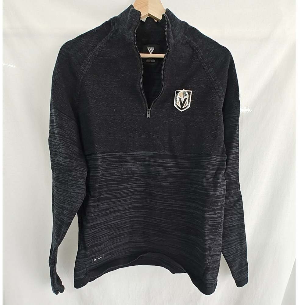 Levelwear NHL Vegas Golden Knights Quarter Zip Sweater Black Space Dye Knit S